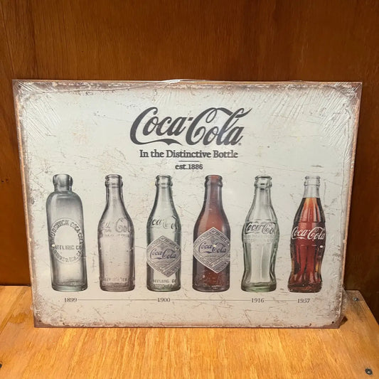 Coke Bottle Evolution Sign - Tin Metal