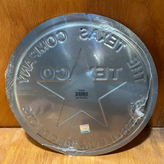 Embossed Texaco Petroleum Gas Motor Oil Sign - Round Steel Metal