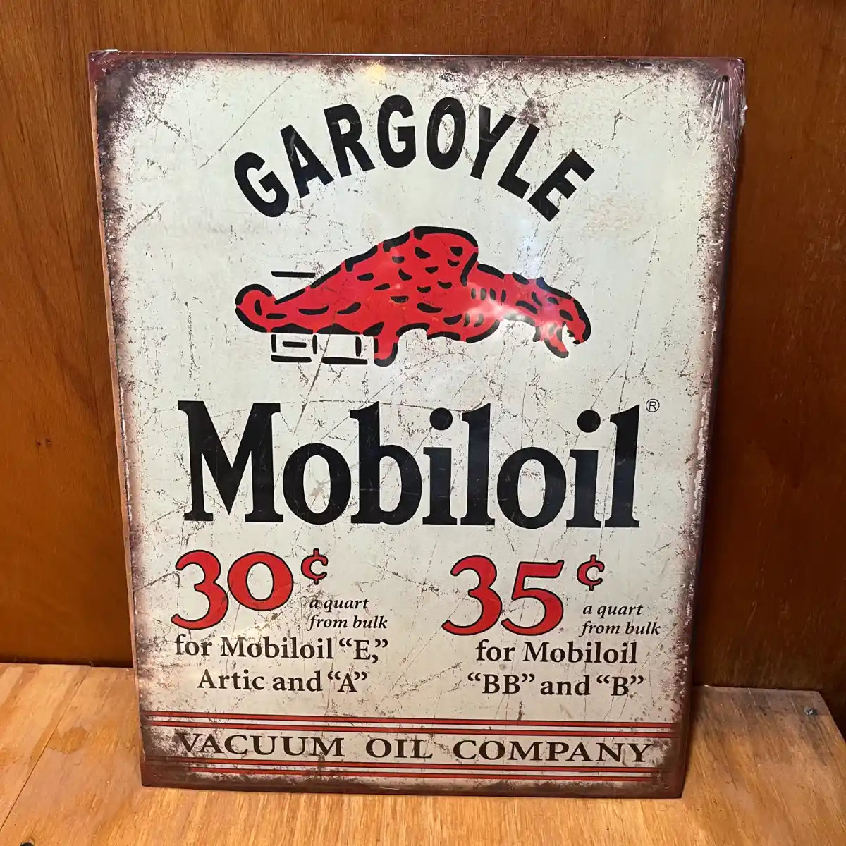 Gargoyle MobilOil Company Gas Sign - Tin Metal