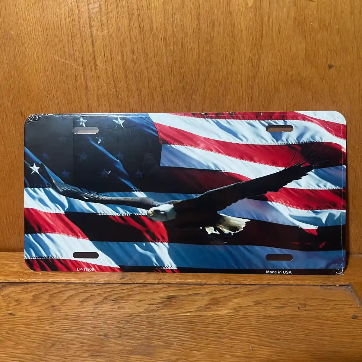 Soaring Eagle American Flag - License Plate