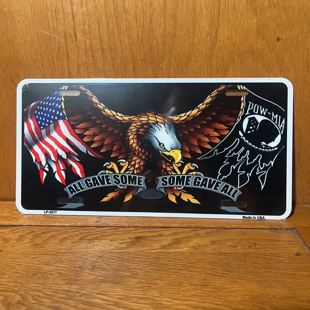 Pow Mia Eagle American Flag - License Plate