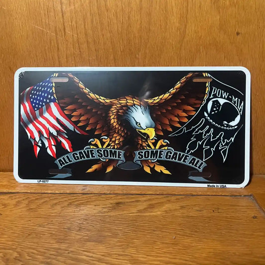 Pow Mia Eagle American Flag - License Plate
