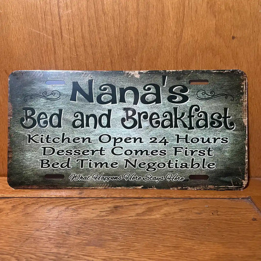 Nana's Bed and Breakfast - License Plate