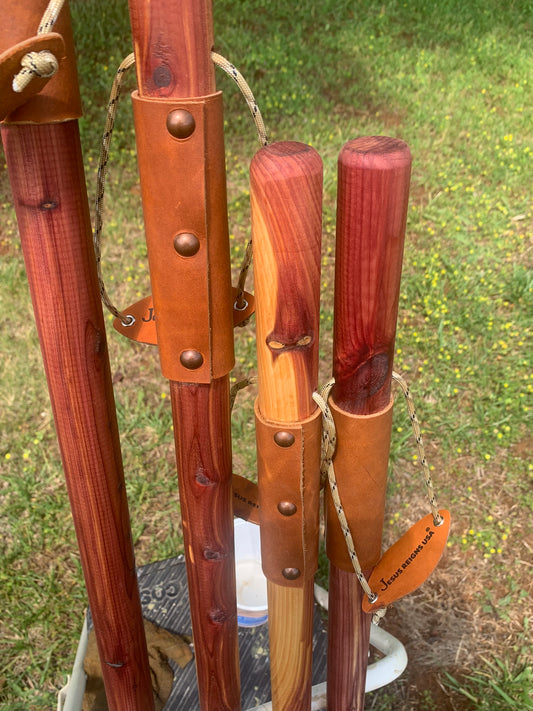 Rugged Terrain Redwood Cedar Walking Stick Wood Hiking Staff Hand Carved