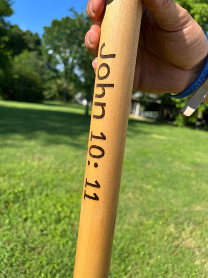 The Good Shepherd Natural Earth Tones Poplar Wood Walking Stick, Hiking Staff, Bible Verse, Personalized Gift