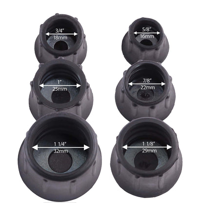 Replacement Cane tips - rubber w/ steel insert - walking stick & hiking staff - 5/8-1 1/4"