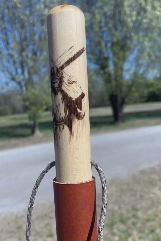 John 3:16 Walking Stick — Jesus Carrying the Cross Hiking Staff